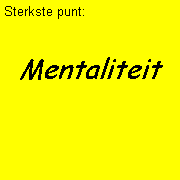 Tekstvak: Sterkste punt: Mentaliteit