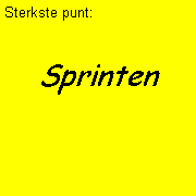 Tekstvak: Sterkste punt: Sprinten